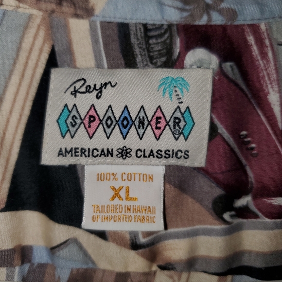 Reyn Spooner Vintage Buick Super 8 Special American Classic Cars Aloha Shirt XL - Picture 4 of 12